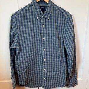 J. Crew Men's Plaid Shirt in Blue and Green
